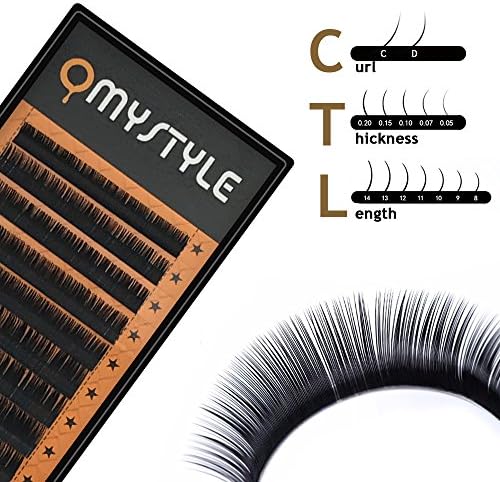 Omstyle Eyelash Extensions 3D Volume Lash Extensions Individual False Eyelashes Mixed Tray 0.10mm 8-14mm C&amp;D Curl Salon Perfect Use