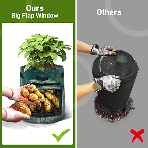 NAMTSO Potato Grow Bags 7 Gallon 4 Pack, Potato Planter Bags with Flap