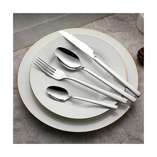 WUJO-Cutlery-Set-Stainless-Steel-Dinner-Set-32-Piece-DinnerwareTablewareSilverware-Set-Service-for-8-Person-Include-KnifeForkSpoonTeaspoon-Mirror-Polished-Dishwasher-Safe WUJO Cutlery Set, Stainless Steel Dinner Set, 32 Piece Dinnerware/Tableware/Silverware Set Service for 8 Person, Include…