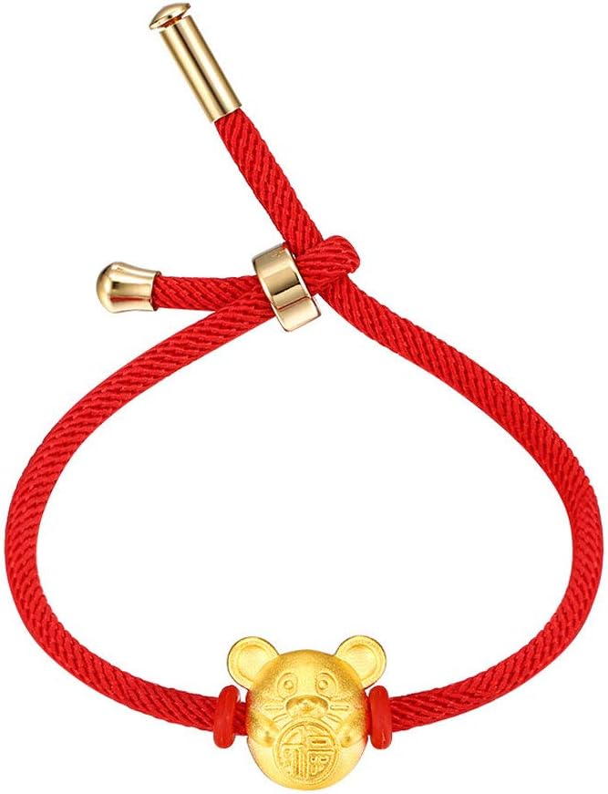 Chinese Zodiac Sign Mouse Red String Bracelet For Women Year of Rat Mascot Good Luck Symbol Jewelry