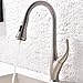 SHACO Modern Stainless Steel Single Handle Pull Down Sprayer Kitchen Faucet, Brushed Nickel Pull Out Kitchen Sink Faucets