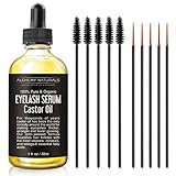Castor Oil USDA Certified Organic, 100% Pure, Cold Pressed, Hexane-Free by Alchemy. Stimulate Growth for Eyelashes, Eyebrows, Hair. Lash Growth Serum, Brow Treatment. Deluxe Mascara Kit Included