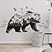 Vibola DIY Removable Wall Sticker Mountain Black Bear Animal Sticker Child Room Living Room Bedroom Background Decoration Murals PVC Wall Stickers
