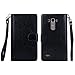 LG G3 Case, LG G3 Wallet Case, TabPow [Wallet Case] 9 Card Holder [Detachable Wallet Folio] PU Leather Flip Case with Lanyard Strap for LG G3