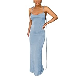 RARITYUS Women Maxi Dress Sexy Backless Draped