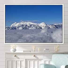 signwin Framed Canvas Wall Art Snow Mountain Cool...