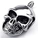 KONOV Mens Gothic Skull Stainless Steel Pendant Necklace, Silver Black, 24