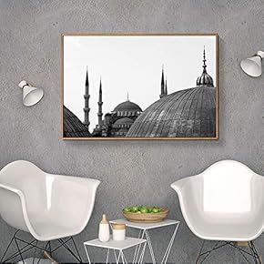 Floating Framed Canvas Wall Art for Living Room, Bedroom Black and White Building Canvas Prints for Home Decoration Ready to Hang - 16x24 inches