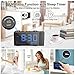 Moskee Projection Alarm Clock Digital Black Dual Alarm Clocks for Bedroom with FM Radio Indoor Thermometer LED Display Classic Style