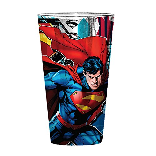 DC Comics SP10031P Silver Buffalo Superman Intense Stare Pint Glass, 16 oz, Multicolored