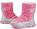 DADAWEN Girls Boys Snow Boots Winter Outdoor Waterproof Slip Resistant Cold Weather Shoes (Toddler/Little Kid/Big Kid) Pink US Size 10 M Toddler