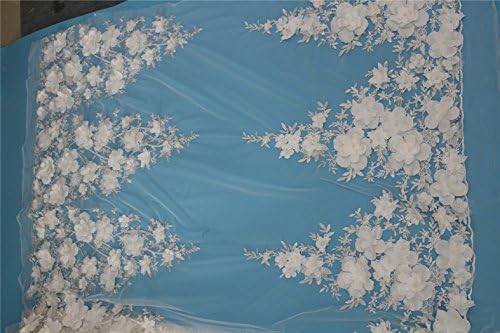 Wholesale 15 yards beading lace fabric, flower 3D eyelash lace decoration embroidery lace fabric&amp; Embroidery , for wedding dress fabric （Free Shipping)