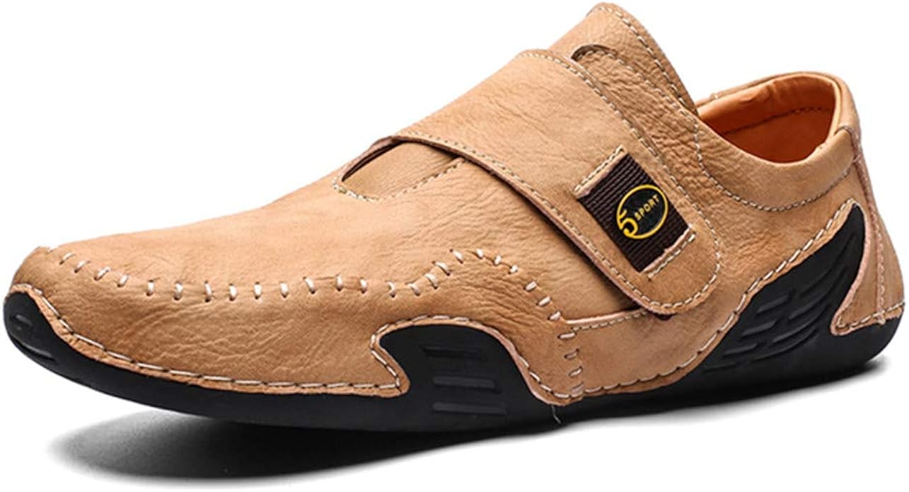 Men's hand stitching stylish soft sole slip on loafers casual leather shoes Clearance