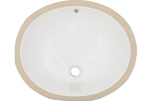Undermount Bathroom Sink Oval - Fulorni 19"x16" Bathroom Vessel Sink Oval White Porcelain Ceramic Under Counter Vanity Lavatory Bath Sink Basin with Overflow