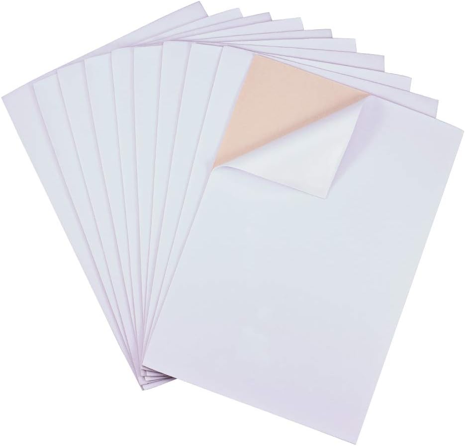 BENECREAT 20PCS Velvet (White) Fabric Sticky Back Adhesive Back Sheets