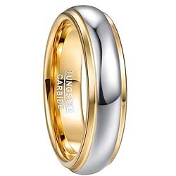 NUNCAD 4mm/6mm Tungsten Rings for Men Women Gold