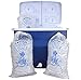 Plastic ice bags 10 lb with COTTON DRAWSTRING closure - Pack of 100 - from FreezyBags - REUSABLE plastic bags - HEAVY DUTY and GREAT FOR FREEZING TEMPERATURES - EBOOK INCLUDED!