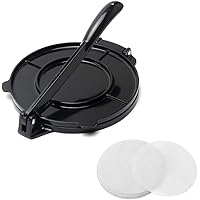 8 Inch Tortilla Press, Aluminum Alloy Non-Stick Tortilla Pie Maker with 100pcs Baking Paper, Portable Kitchen Tool for…