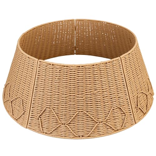27'' Christmas Tree Collar Handmade Xmas Tree Basket Base Cover Woven Rustic Farmhouse Tree Collars Holiday Tree Ring for Christmas Home Decorations at Amazon