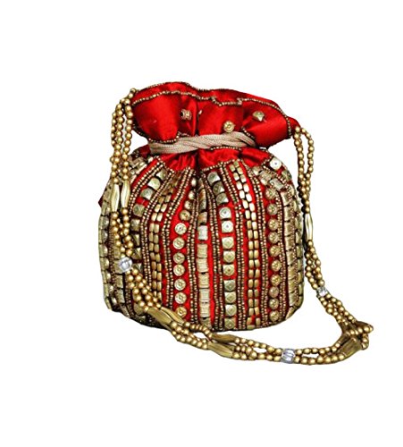 stophere women's potli combo (multicolor,potligoldandpotlired)