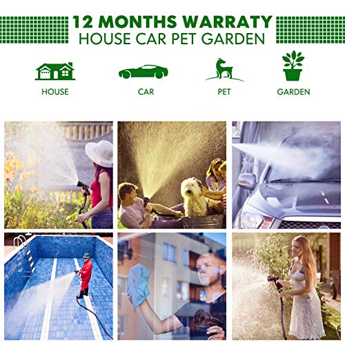 HooSeen Upgraded Expandable Garden Hose, 3/4"100FT Solid Brass Rust Free Connectors, Double Latex Core, Extra Strength 3750D Fabric, Flexible Water Hose, 8 Function Spray Nozzle, Storage Sack, Hanger