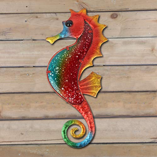 HONGLAND Metal Seahorse Wall Decor Outdoor Art Sculpture Indoor Hanging