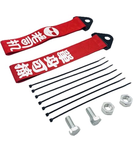 Windance 2pcs Car Modification Red Racing Tow Strap Botswana