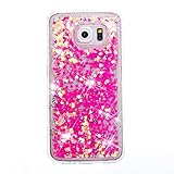 Urberry Galaxy S6 Case, Running Glitter Cover, Creative Design Flowing Liquid Floating Luxury Bling Glitter Sparkle Hard Case for Samsung Galaxy S6 with a Screen Protector (YB-Pink)