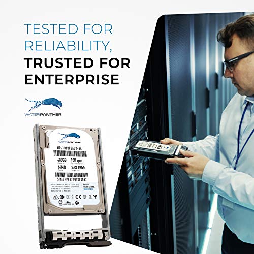 Water Panther 600-GB 10K-RPM SAS 6-Gbps 2.5-Inch Compatible with Dell PowerEdge Servers R530XD R610 R620 7YX58 ST9600204SS 7T0DW 400-AJQB Internal Hot-Swap Hard Disk Drive in a SFF 13G Dell Caddie