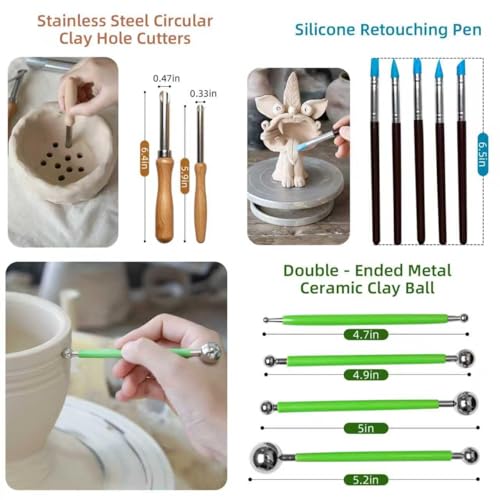 36 PCS Clay Tools Kit, Pottery Clay Sculpting Tools for Carving, Shaping, Molding, Ceramic Modeling & Polymer Clay Crafts, for Beginners, Artists & Hobbyists