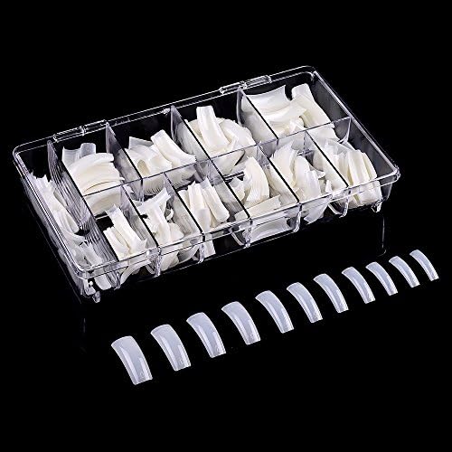 Huashengmei 550pcs Natural Color Squoval French False Nails Fake Acrylic Nail Art Tips 11 Sizes with box