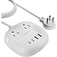 Ceptics 65W USB Power Strip, Surge Protection Small Compact Dual Usb Usb C 2 Grounded Usa Outlets Input Qc 3 0 Pd Fast Charging Quick Charge Power Del - View #6