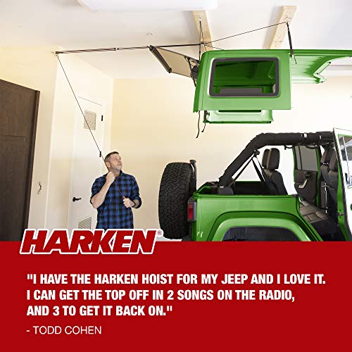 HARKEN Hardtop Overhead Garage Storage Hoist for Jeep Wrangler and Ford Bronco, SelfLeveling