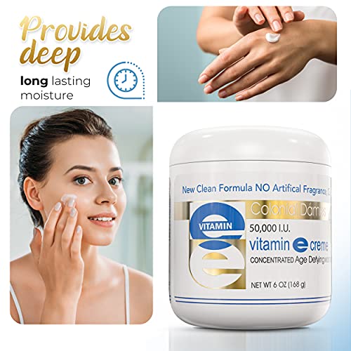Colonial Dames Vitamin E Cream, 50,000 IU Vitamin E Cream For Skin 6 oz
