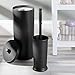 InterDesign Kent Free Standing Toilet Paper Holder – Spare Roll Storage for Bathroom, Black