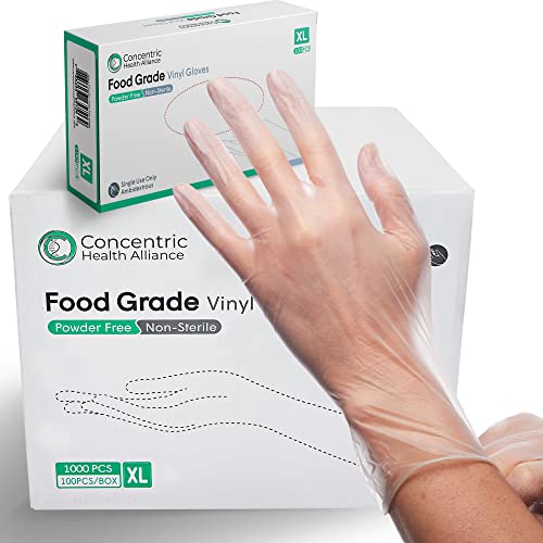 Concentric Food Grade Disposable Vinyl Gloves (Case of 1000