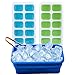 Ice Cube Tray Set: 1 Plastic Tray with Lid + Bin for Storage + Recipes E-Book - BPA-Free | By Lebice