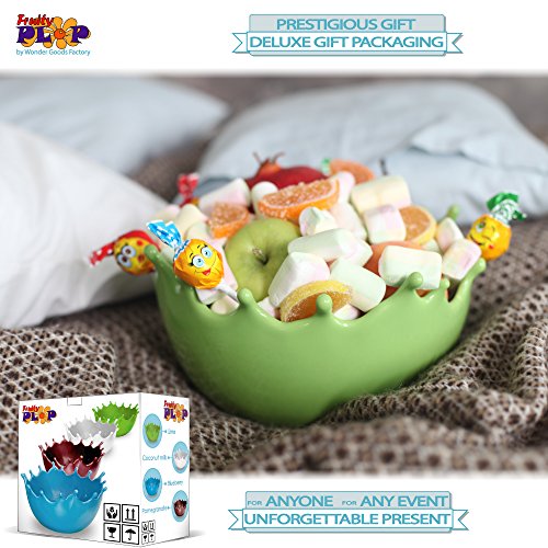 Premium Large Salad Bowl - Serving Bowl - Fruit Bowl - Candy Dish - Decorative Centerpiece Bowl - Best for Serving Fruit Salad Candy Popcorn Punch Chips Pasta - Unique Modern Design - Ceramic (Green) - Thumbnail 4