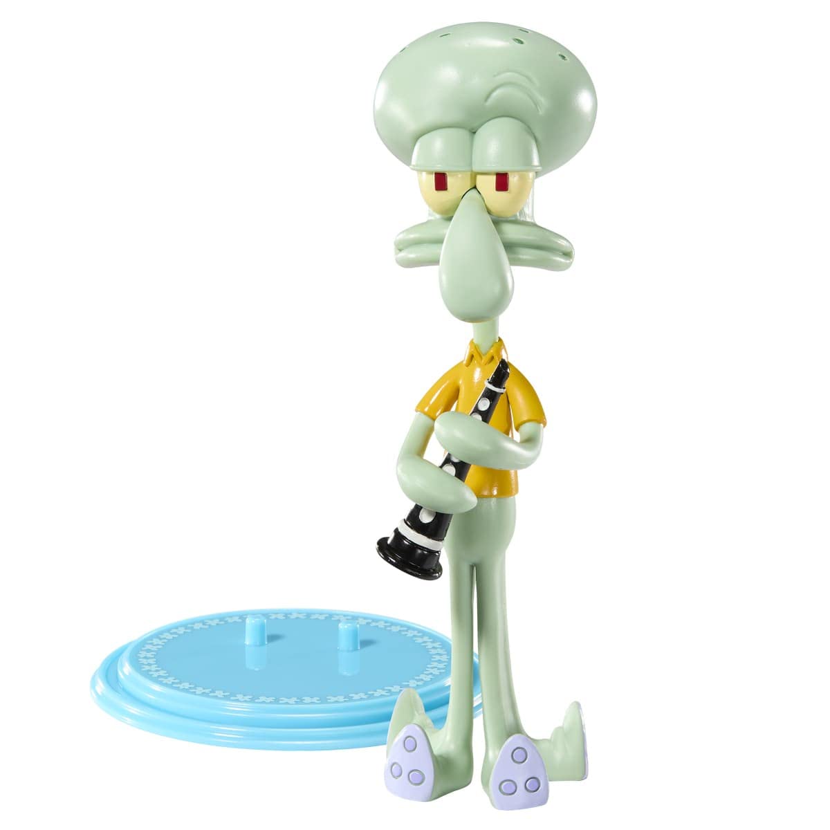 BendyFigs The Noble Collection Spongebob Squarepants Squidward - Noble Toys 16cm Bendable Posable Collectible Doll Figure With Stand and Mini Accessory