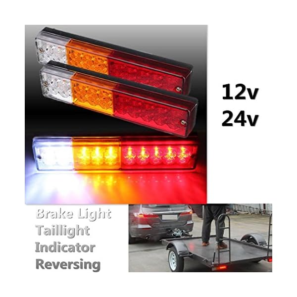 20-LED-Trailer-Tail-Lights-Glamouric-Brake-Rear-Lights-Turn-Signal-Reverse-Lamp-3W-IP65-Waterproof-RV-Stop-taillights-Red-Amber-White-for-Cars-Boats-Trucks-Pack-of-2