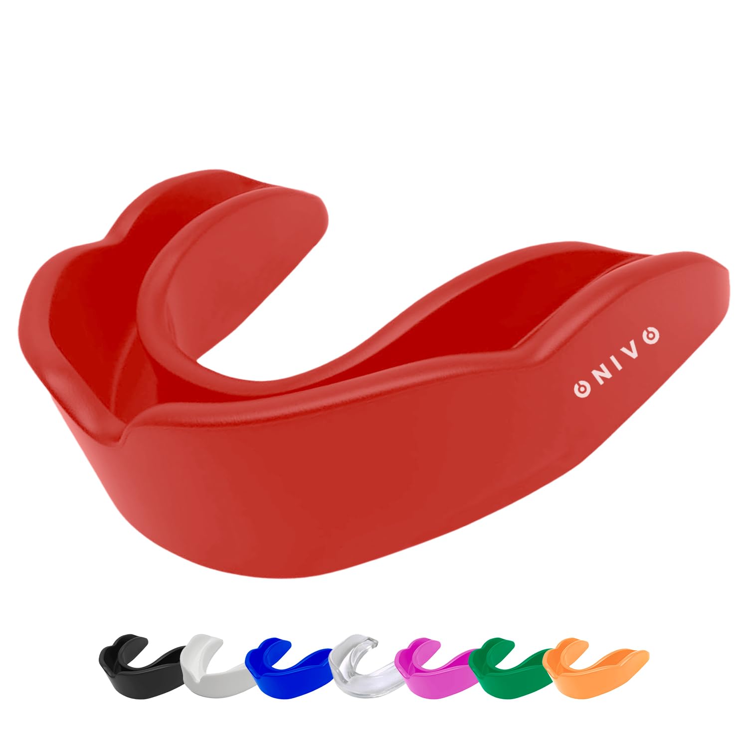 ONIVO Mouth Guard for Men and Kids 12+, Durable Gum Shield for Boxing, MMA, Rugby, Hockey Martial Arts, Judo, Karate and Other Sports (Red, Adult Above 11 Years)