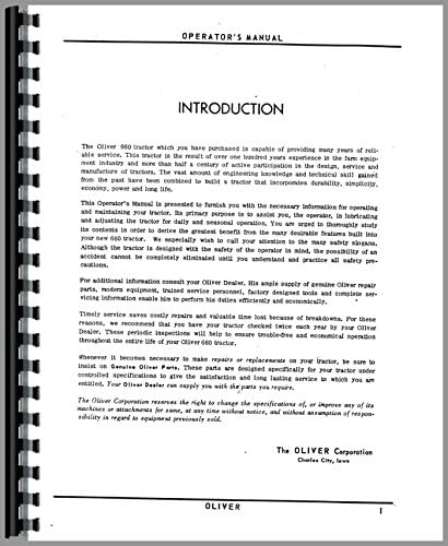 Oliver 660 Operators Manual Paperback – September 10, 1980