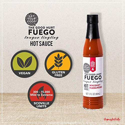 Thoughtfully Gifts, The Good Hurt Fuego A Hot Sauce Gift Set for Hot