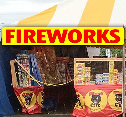 Fireworks Extra Large 13 oz Heavy Duty Vinyl Banner Sign with Metal Grommets, New, Store, Advertising, Flag, (Many Sizes Available)
