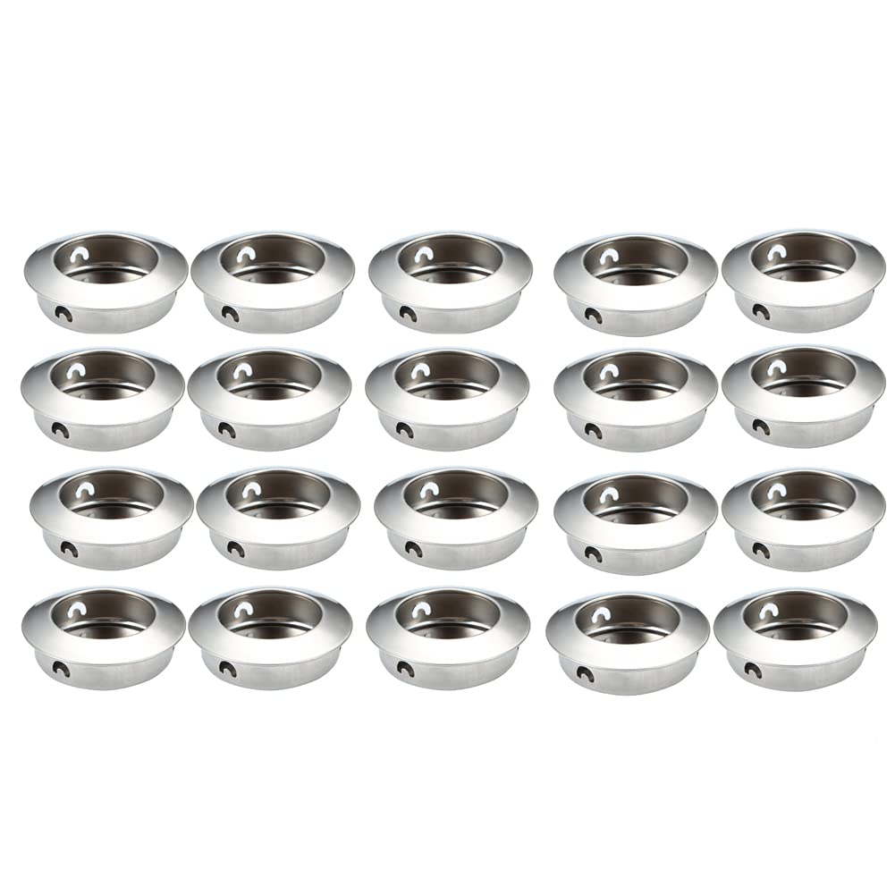 Dreneco 20 pcs Round Recessed Flush Door Pull Handle Sliding Door Hidden Concealed Handles Diameter 35mm (Inclined Plane) — image 1