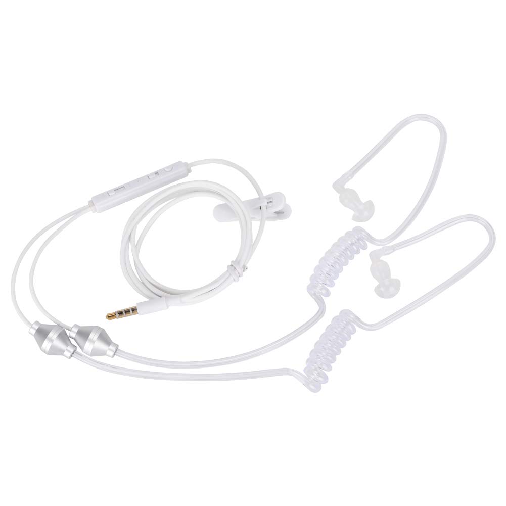 Bewinner 3.5mm Anti-Radiation Air Acoustic Tube Earphone for Most Smart Phones, Double Spiral Headphone, Earphones for Running Exercise Jogging