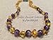 Baltic Amber Teething Necklace for Babies Yellow Lemon & Purple Amethyst (sadness) - Baby Toddlers Polished Drooling Teething Pain Twist-in Screw Clasp! (Lemon Amethyst) sad anger