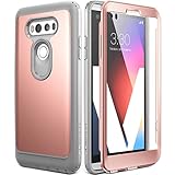 LG V20 Case, YOUMAKER Heavy Duty Full-body Rugged Protection Belt Clip Holster Case with Built-in Screen Protector for LG V20 (2016 Release), Rose Gold/Gray