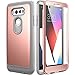 LG V20 Case, YOUMAKER Heavy Duty Full-body Rugged Protection Belt Clip Holster with Built-in Screen Protector Shockproof Case for LG V20 (2016 Release), Rose Gold/Gray