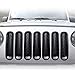 [Upgrade Clip in Version] ICARS Matte Black Mesh Grill Insert Jeep Grille Guard For 2007-2015 Jeep Wrangler JK Unlimited Rubicon Sahara - 7PCS